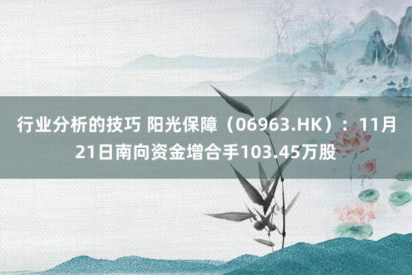 行业分析的技巧 阳光保障（06963.HK）：11月21日南向资金增合手103.45万股