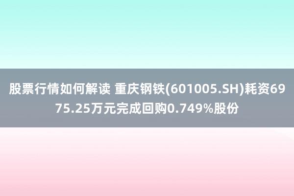 股票行情如何解读 重庆钢铁(601005.SH)耗资6975.25万元完成回购0.749%股份