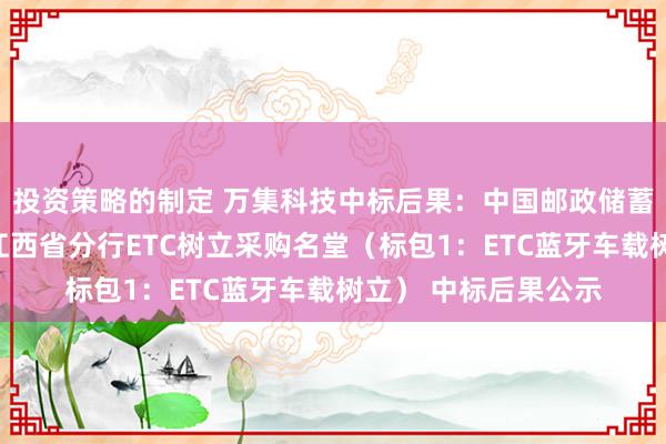 投资策略的制定 万集科技中标后果：中国邮政储蓄银行股份有限公司江西省分行ETC树立采购名堂（标包1：ETC蓝牙车载树立） 中标后果公示