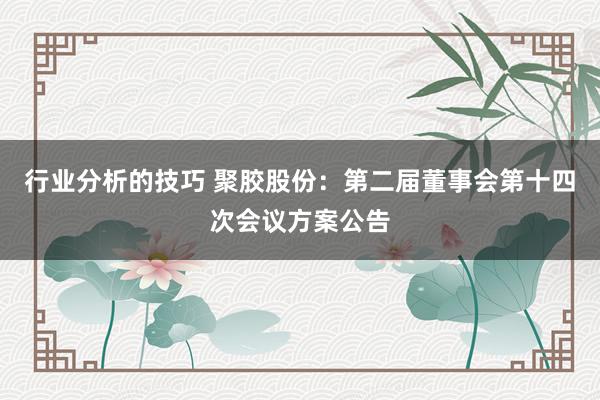 行业分析的技巧 聚胶股份：第二届董事会第十四次会议方案公告