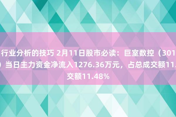 行业分析的技巧 2月11日股市必读：巨室数控（301200）当日主力资金净流入1276.36万元，占总成交额11.48%