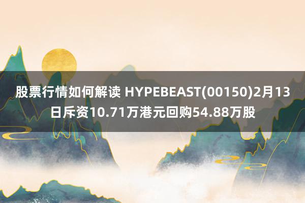 股票行情如何解读 HYPEBEAST(00150)2月13日斥资10.71万港元回购54.88万股