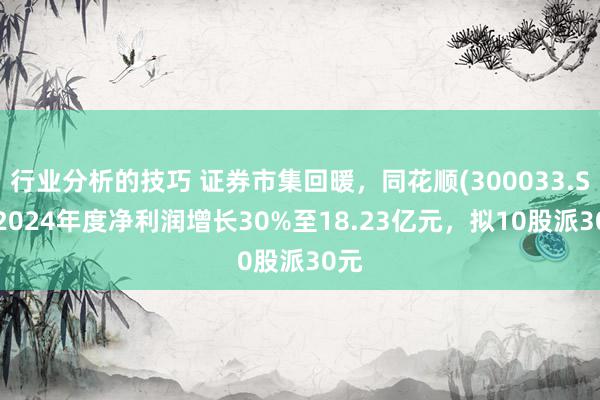 行业分析的技巧 证券市集回暖，同花顺(300033.SZ)2024年度净利润增长30%至18.23亿元，拟10股派30元