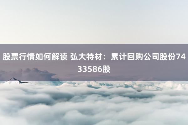 股票行情如何解读 弘大特材：累计回购公司股份7433586股