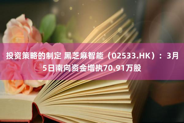 投资策略的制定 黑芝麻智能（02533.HK）：3月5日南向资金增执70.91万股