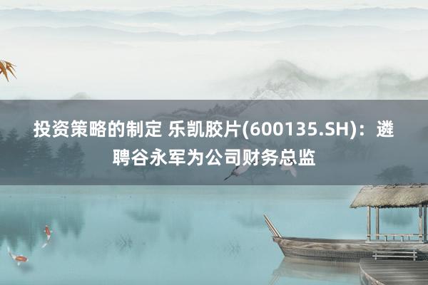 投资策略的制定 乐凯胶片(600135.SH)：遴聘谷永军为公司财务总监